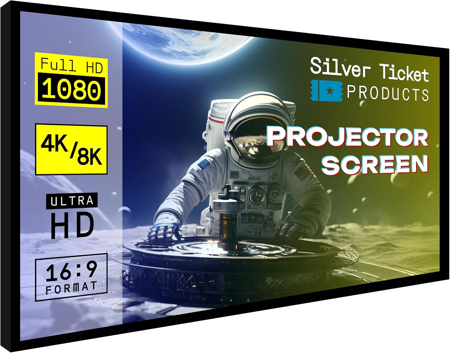 Silver Ticket Products STR Series 6 Piece Home Theater Fixed Frame 4K / 8K Ultra HD, HDTV, HDR & Active 3D Movie Project