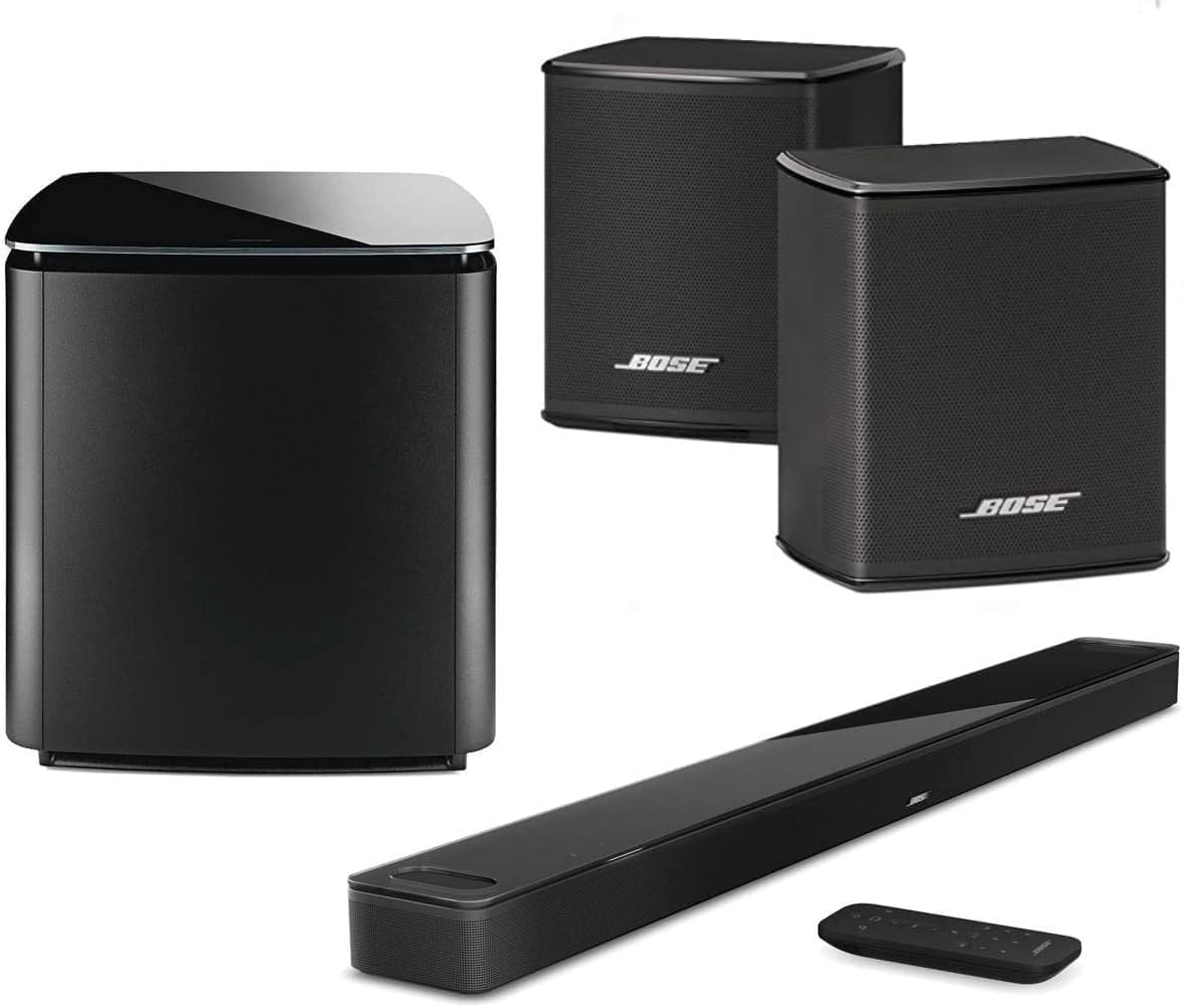 Bose Smart Ultra Dolby Atmos soundbar with Bass Module 700 and two wireless surround speakers