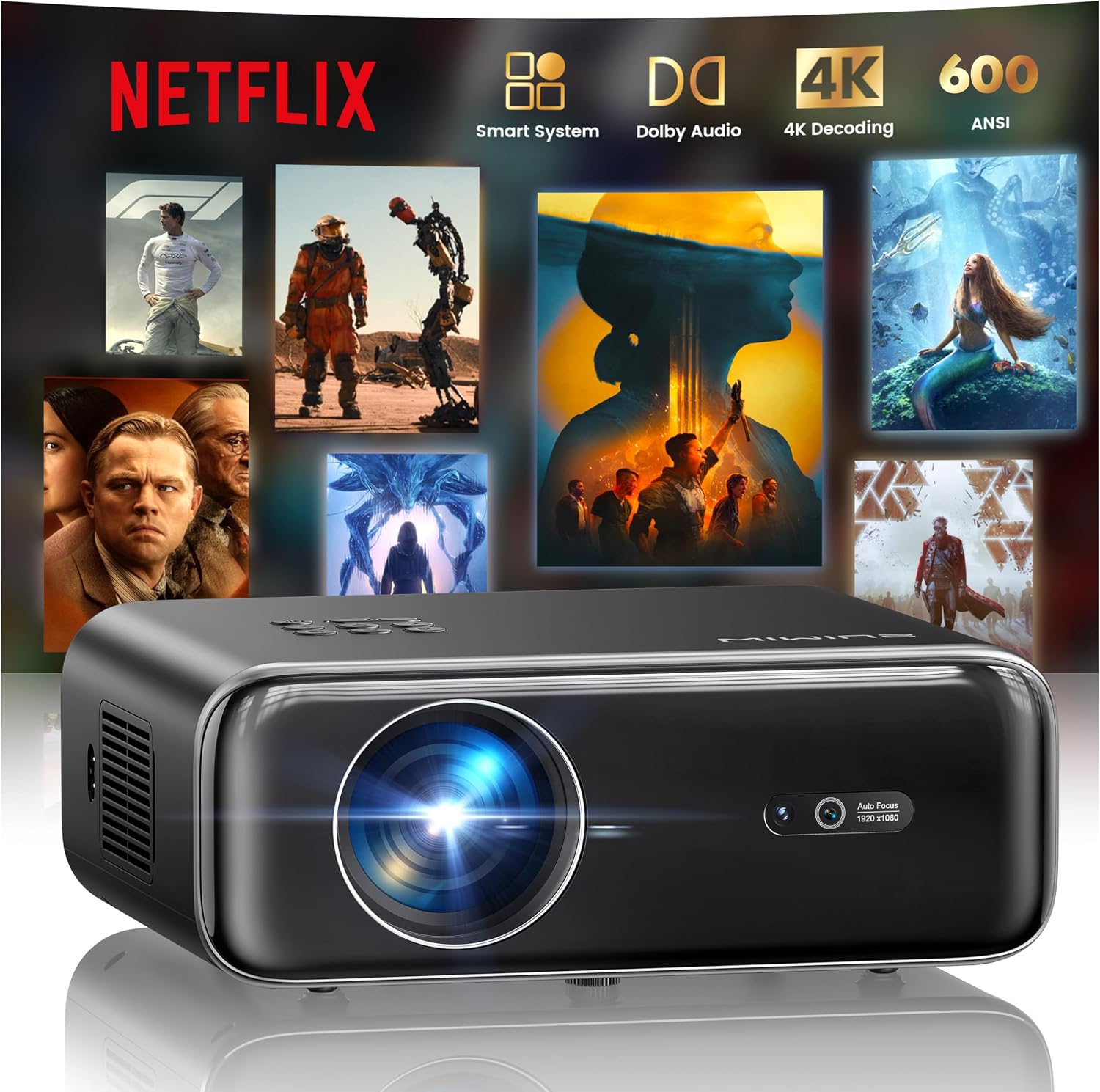 Smart Outdoor Projector with WiFi and Bluetooth (B0FFGBL72C)