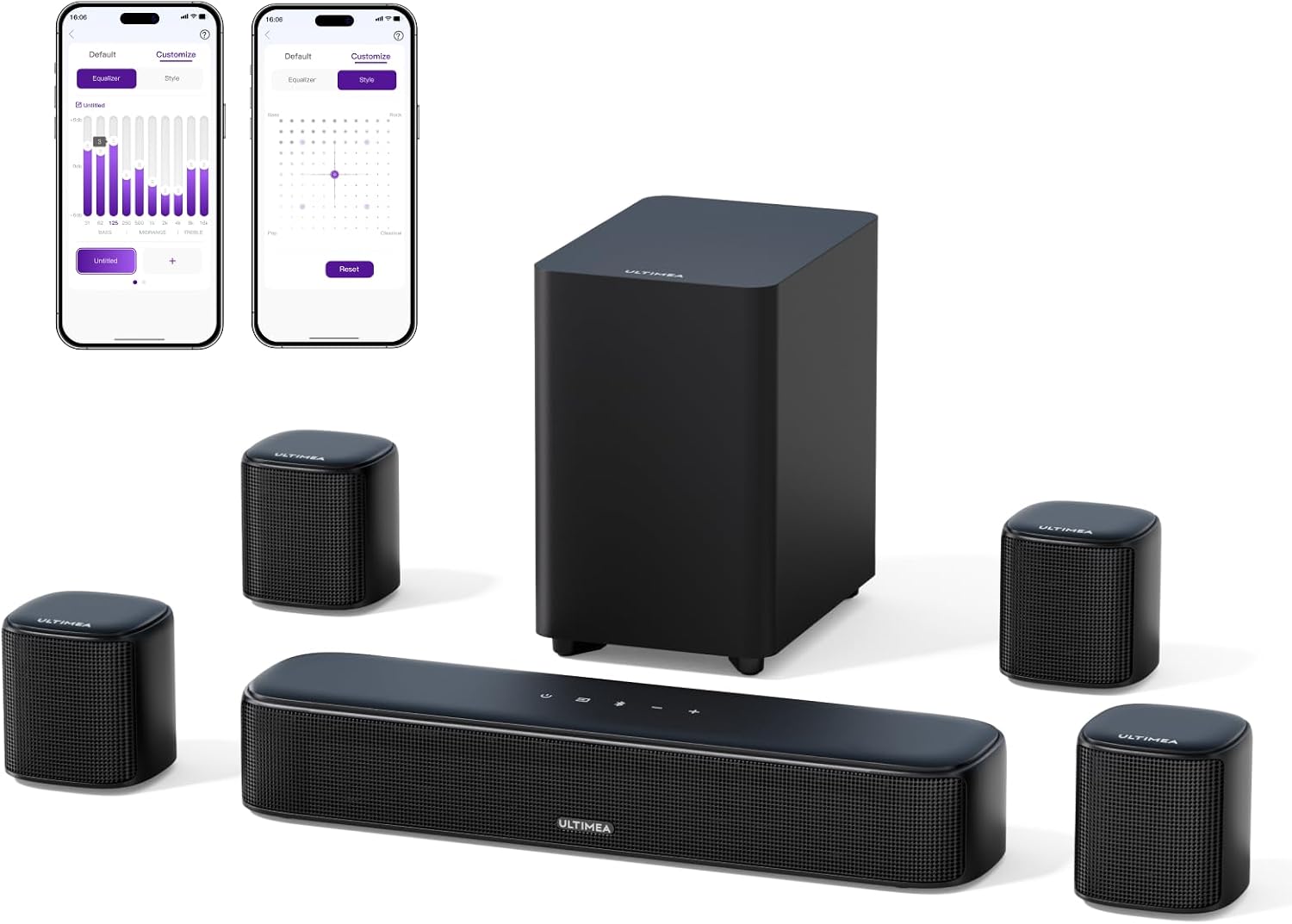 ULTIMEA 7.1ch Sound Bar w/Subwoofer, Virtual Surround System for Smart TV