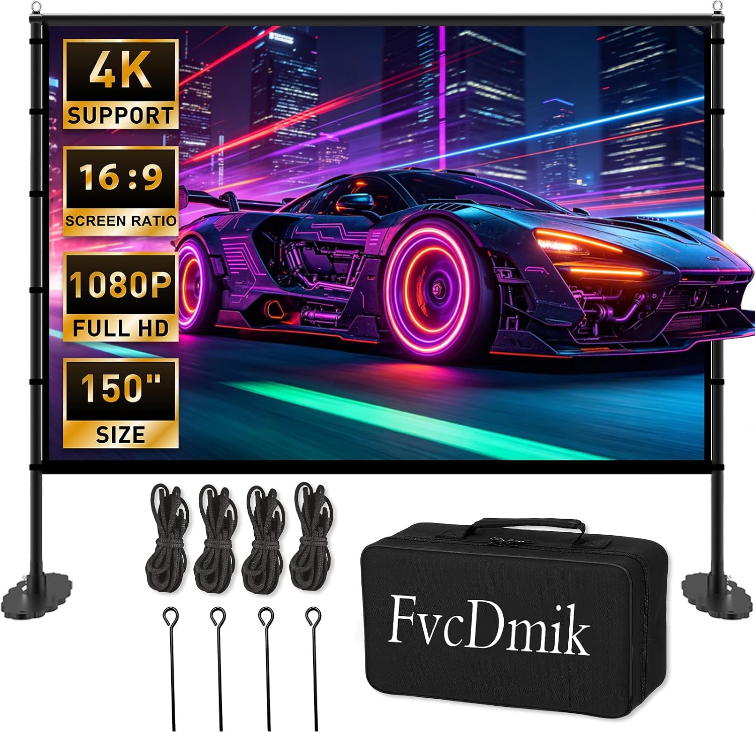 150 inch Projector Screen with Stand 4K HD (B0GLX5BXV6)